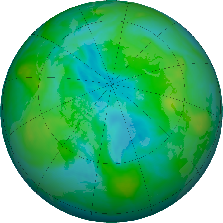Arctic ozone map for 01 September 2010